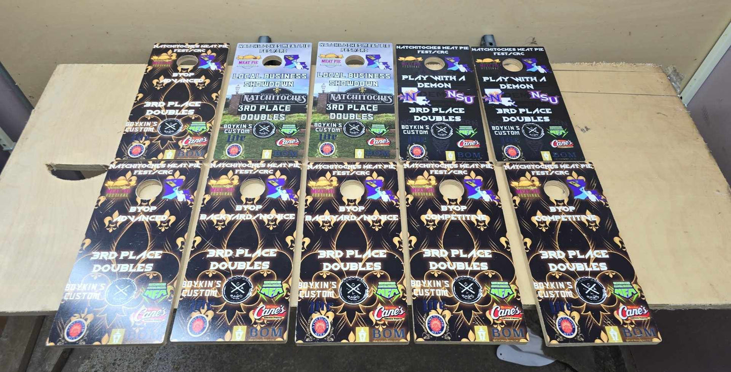 Custom Cornhole trophy plaques