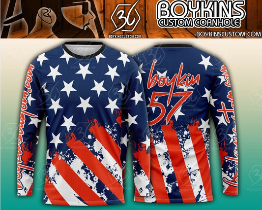 USA Jersey, Dirt-bike Long Sleeve, Custom Motocross Shirt, BMX Jersey, MX Shirt, Paintball Jersey